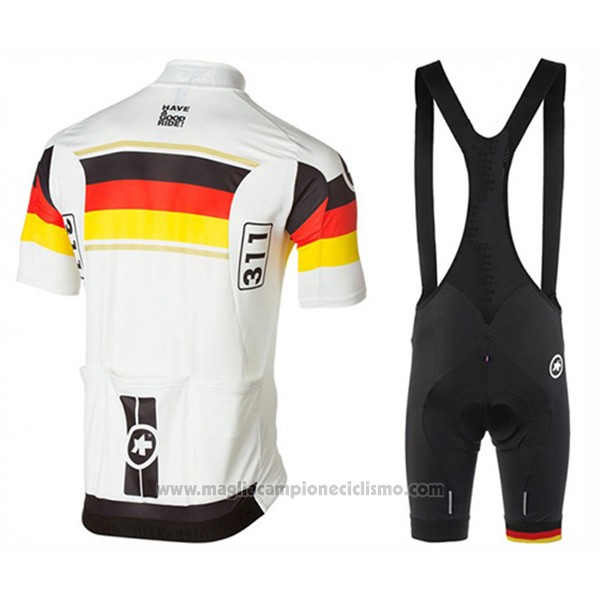 2017 Abbigliamento Ciclismo Assos Campione Germania Manica Corta e Salopette